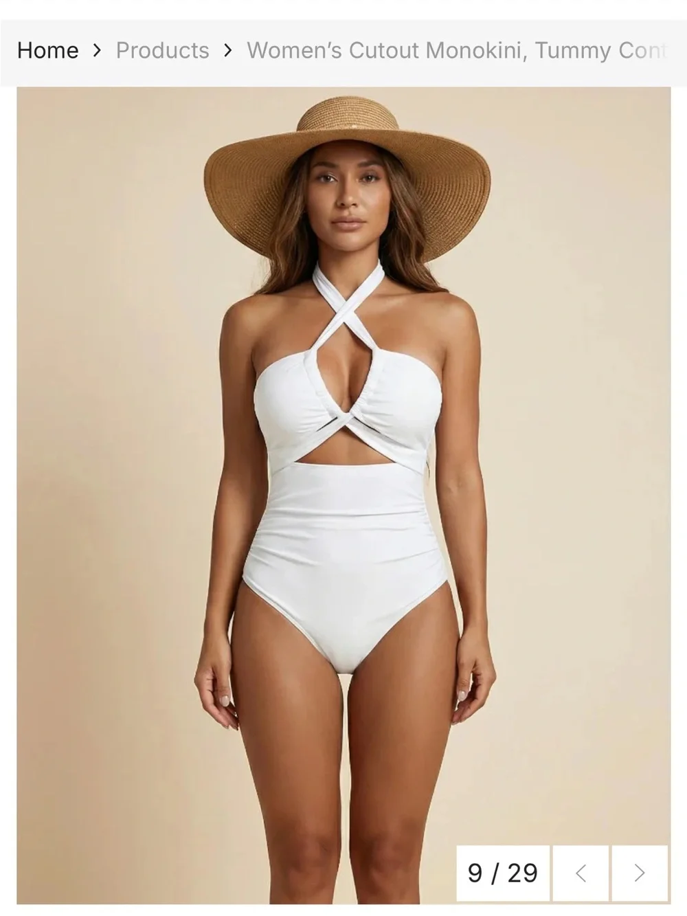 Amazon White Crisscross Cutout Monokini